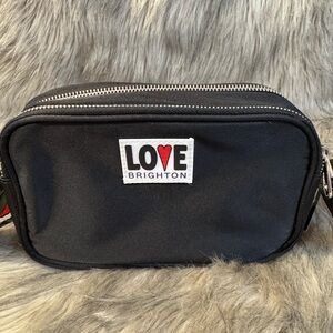 NWT Brighton Black Crossbody Bag with Love Patch